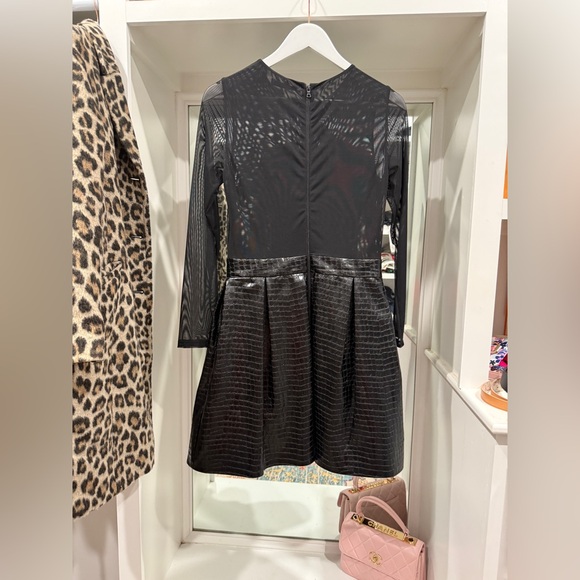 Alice + Olivia Chara Vegan Leather Party Dress Size 8 - Picture 2 of 4